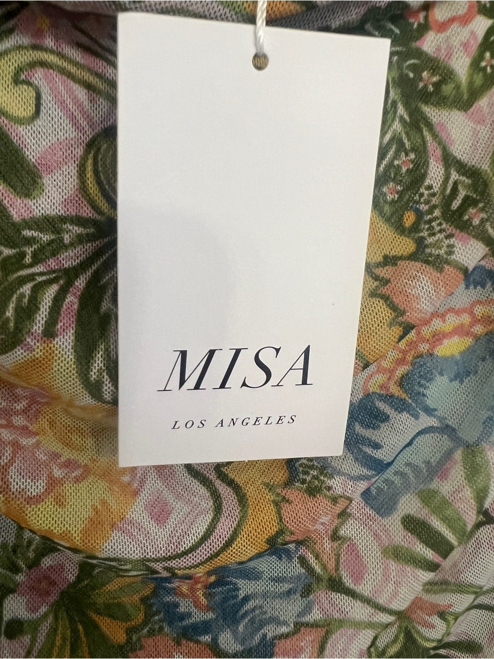 Misa Los Angeles Off-Shoulder Floral Maxi Dress in Green, Yellow & Blue - Picture 11 of 14